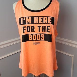 PINK VICTORIA'S SECRET Orange Black Halloween Athleisure Workout Active Tank Top